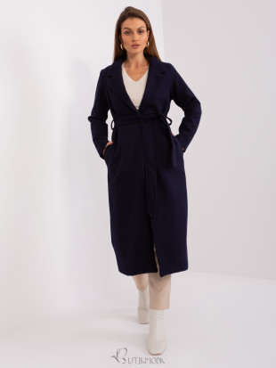 Elegant Transitional Coat in Navy Blue