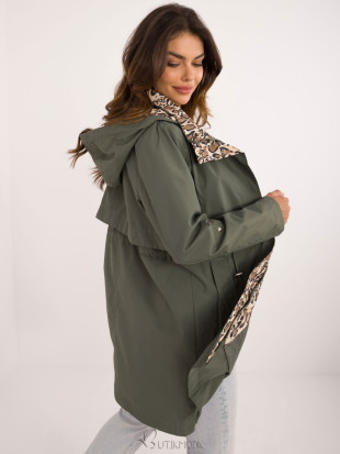 Women's Transitional Jacket with Hood in Khaki