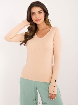 Beige Long Sleeve Sweater