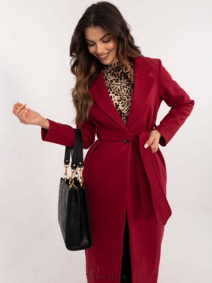 Elegant Transitional Coat in Dark Red