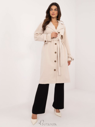 Elegant Transitional Coat in Light Beige