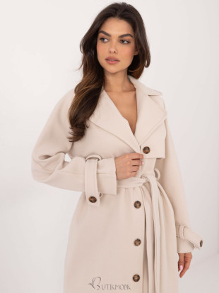 Elegant Transitional Coat in Light Beige