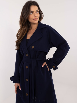 Elegant Transitional Coat in Navy Blue