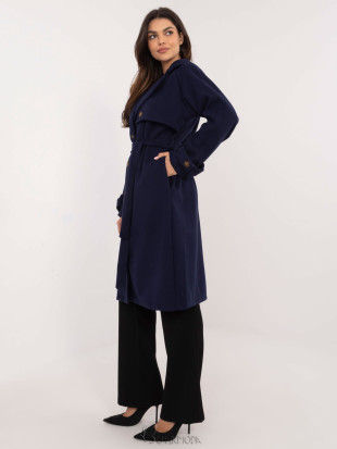 Elegant Transitional Coat in Navy Blue