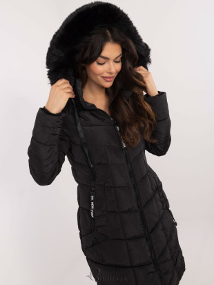 Stylish Black Winter Jacket with Detachable Hood