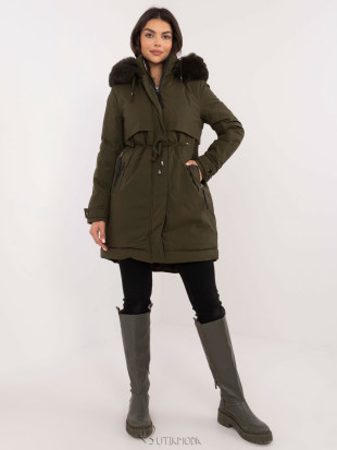 Women's Khaki Winter Parka with Hood