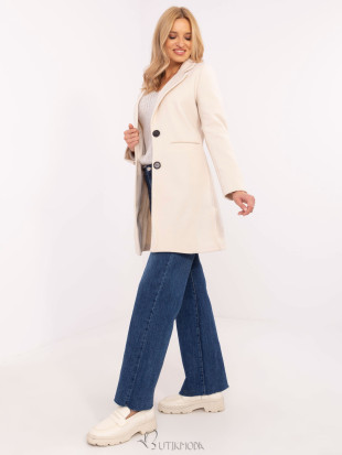 Elegant Transitional Coat in Light Beige