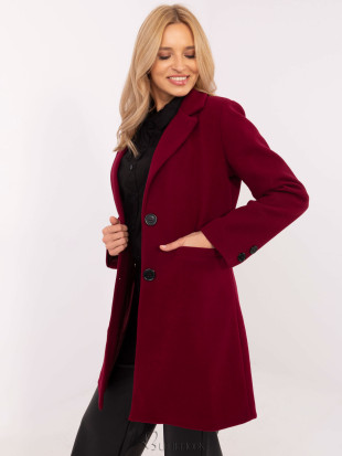 Elegant Transitional Coat in Burgundy