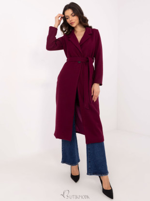 Elegant Transitional Coat in Burgundy