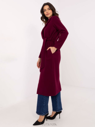 Elegant Transitional Coat in Burgundy