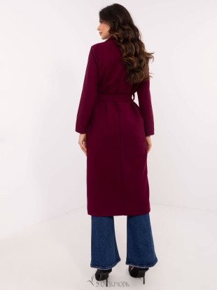 Elegant Transitional Coat in Burgundy