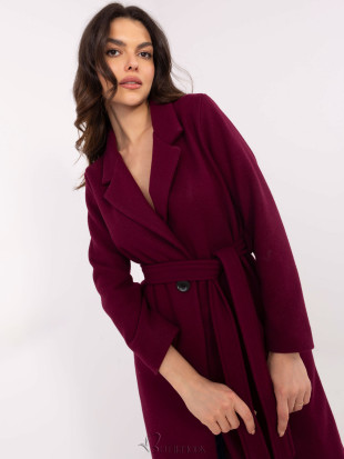 Elegant Transitional Coat in Burgundy