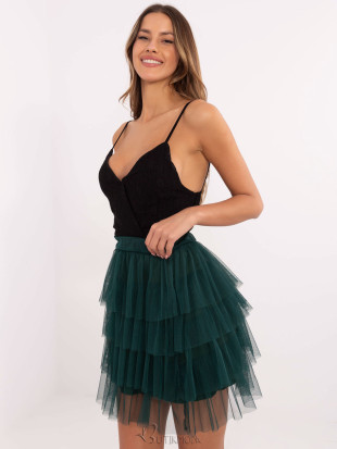 Elegant Mini Skirt in Dark Green