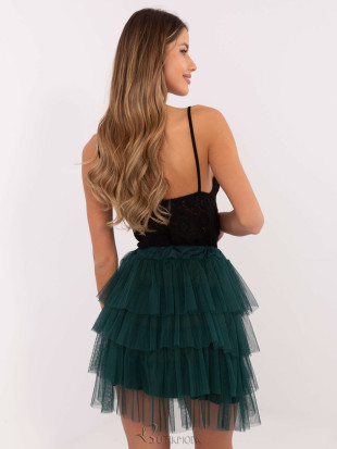 Elegant Mini Skirt in Dark Green