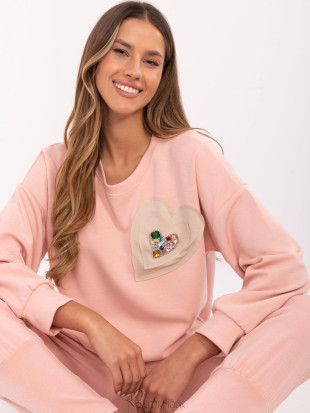 Stylish Women's Sweatshirt in Peach Color