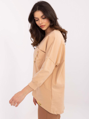 Stylish Brown Blouse with 3/4 Sleeves