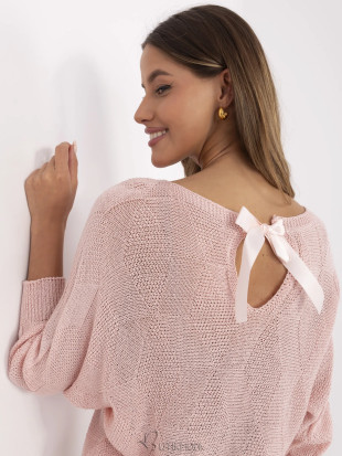 Elegant Pink Sweater with 3/4 Sleeves