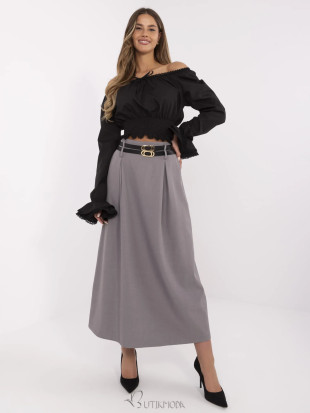 Elegant Grey Maxi Skirt