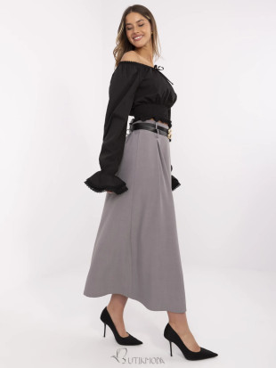 Elegant Grey Maxi Skirt