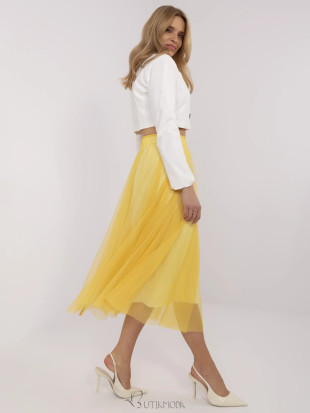 Yellow Midi Tulle Skirt