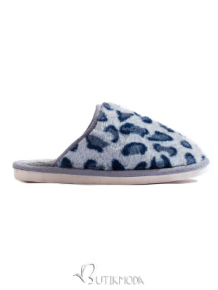 Slippers with an animal pattern blue