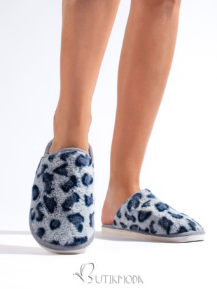 Slippers with an animal pattern blue