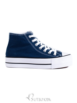 Women's High Platform Sneakers Shelovet in Blue