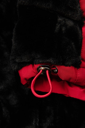 Red reversible winter parka