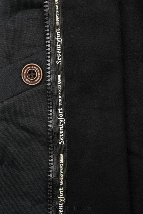 Black sweatshirt with patterned hood lining