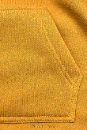Yellow over-the-head sweatshirt dress