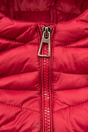 Dark red jacket with elastic waist