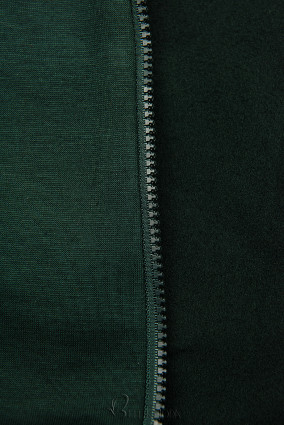 Emerald green asymmetric elongated hoodie