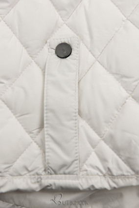 White mid season quilted jacket