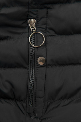 Winter jacket with faux fur lining in black