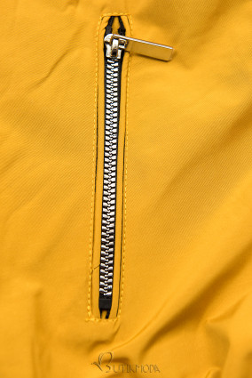 Dark yellow/navy reversible winter parka jacket