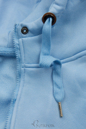 Baby blue elongated sweatshirt jacket