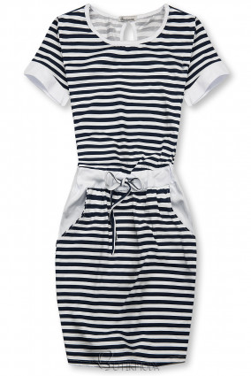 Mini dress in navy stripes II.