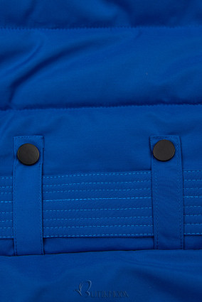 Cobalt blue winter jacket with belt