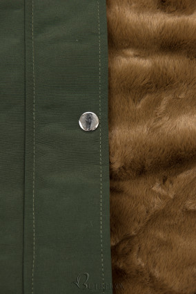 Winter parka jacket in army green