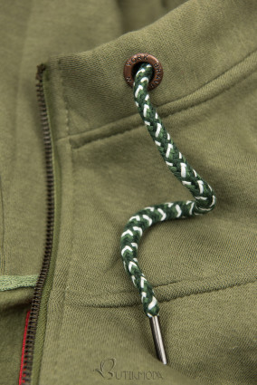 Basic elongated hoodie in army green