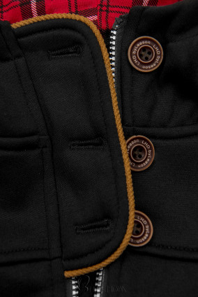 Black hoodie with drawstring belt
