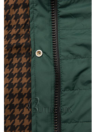 Mid-season pepito parka jacket in brown/green