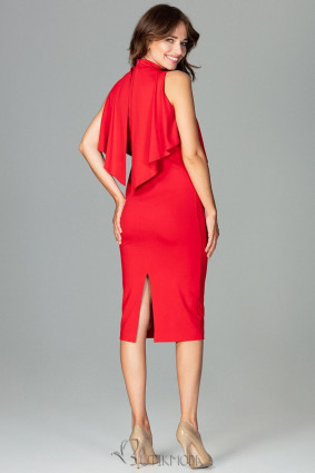 Women's Red Dress with Cape