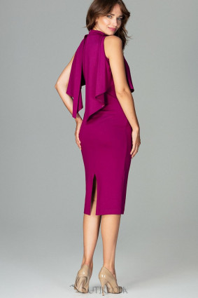 Fuchsia Women's Dress with Cape