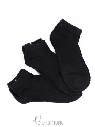 Low women's black socks - three-pack