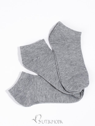 Low women's grey socks - three-pack