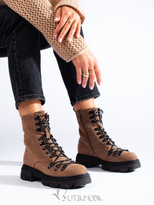 Brown Suede Ankle Boots Vinceza