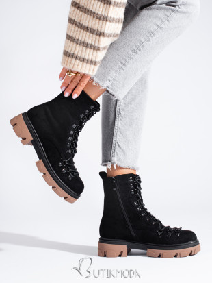 Black Suede Ankle Boots Vinceza