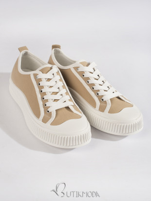 Beige Women's Platform Sneakers