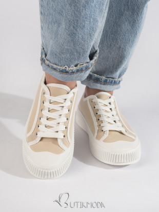 Beige Women's Platform Sneakers